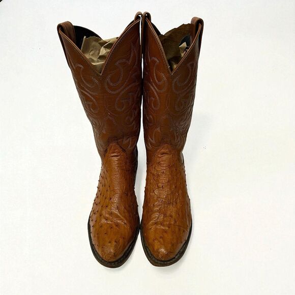 Dan Post Ostrich Leather Cowboy Boots Womens Size 7 Pin Quill DP2987 Western - Picture 3 of 14